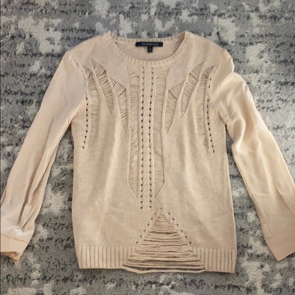 BOUNDARY & CO NUDE BLOUSE SWEATER